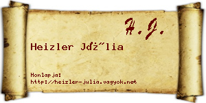 Heizler Júlia névjegykártya